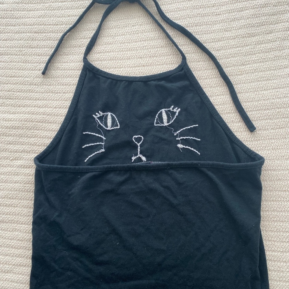 Brandy Melville black cat crop top